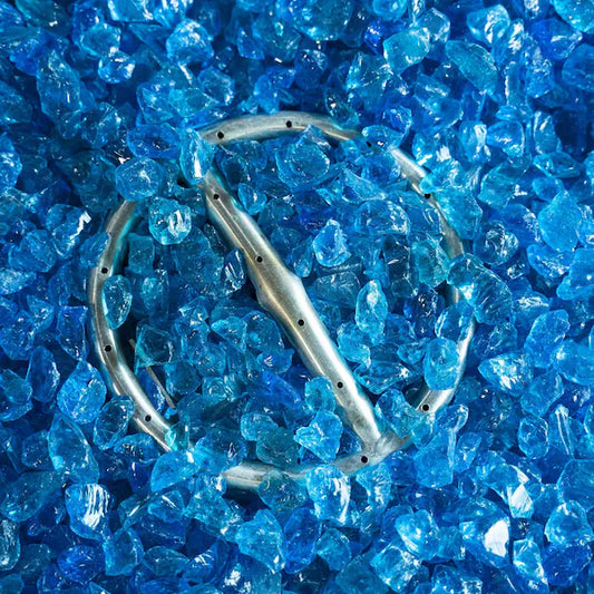 25lb bag - Turquoise Glass - 1/2"-3/4"