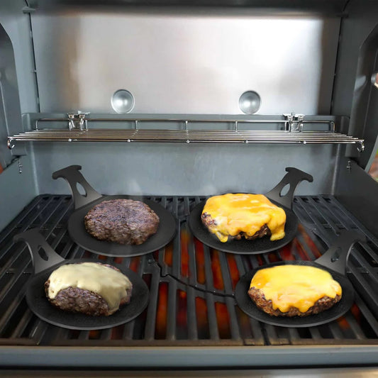 Arteflame 6" Burger Pucks - Best Griddle Accessory for Juicy Burgers (set of 2)